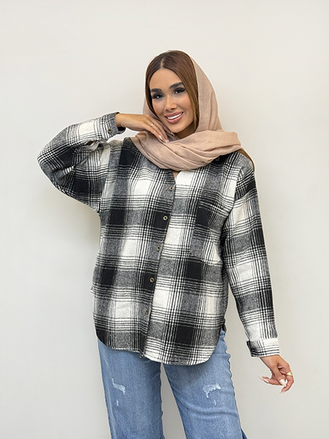 مانتو فوتر چهارخونه زنانه