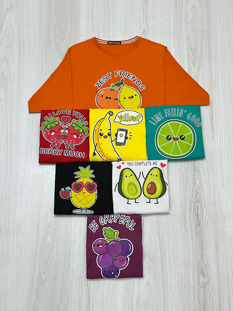 تیشرت باکسی طرحدار (میوه)