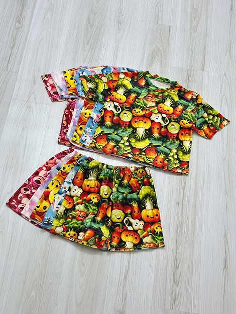 ست کراپ شورتک مخمل سه بعدی