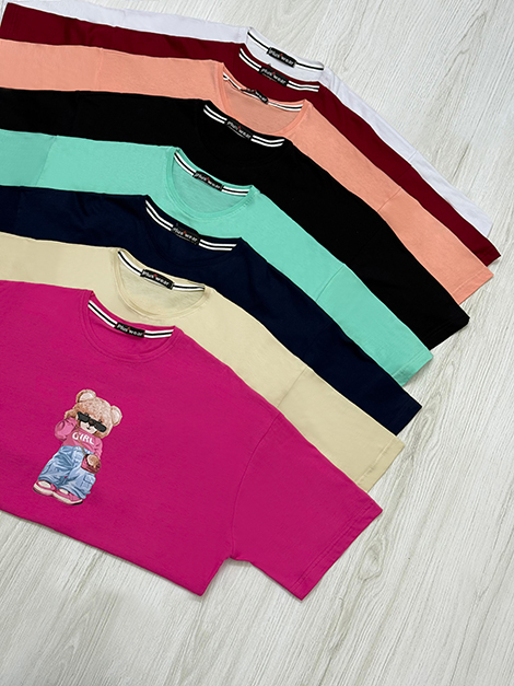 تیشرت باکسی طرحدار (خرس girl)