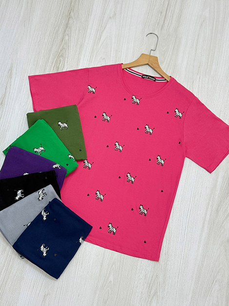 تیشرت باکسی طرحدار (گورخر)